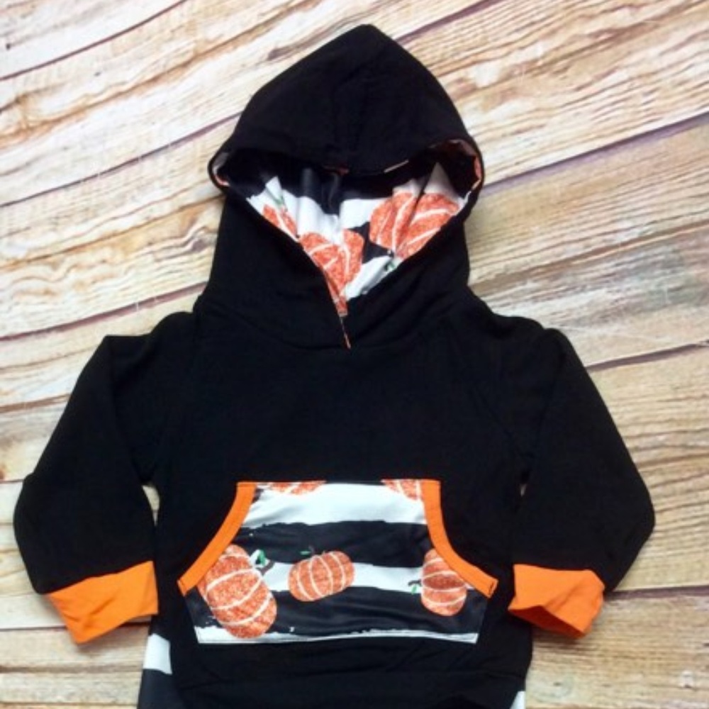 BRAND NEW Girl's Halloween Fall Pumpkin Hoodie Set